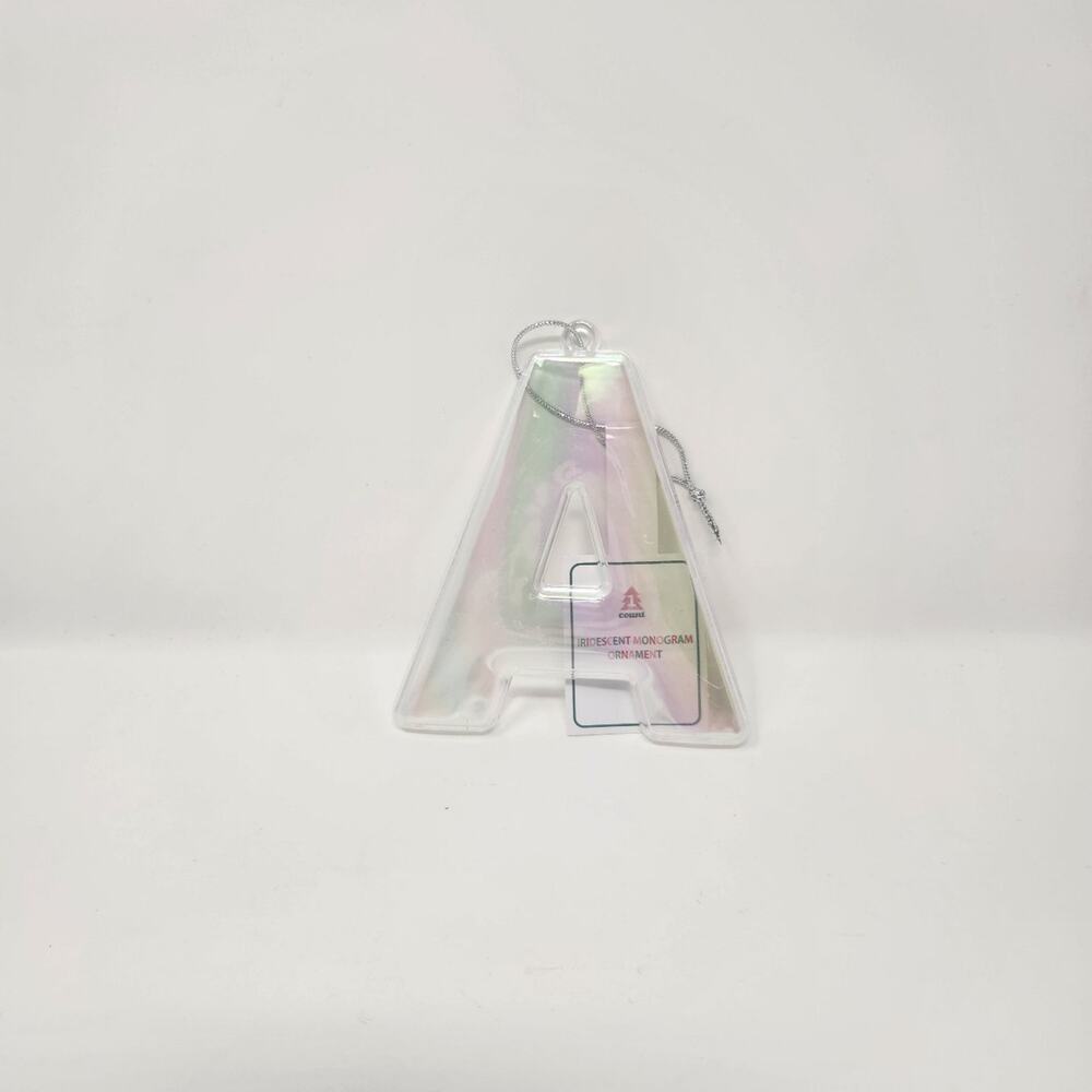 A Iridescent Monogram Initial Christmas Ornament